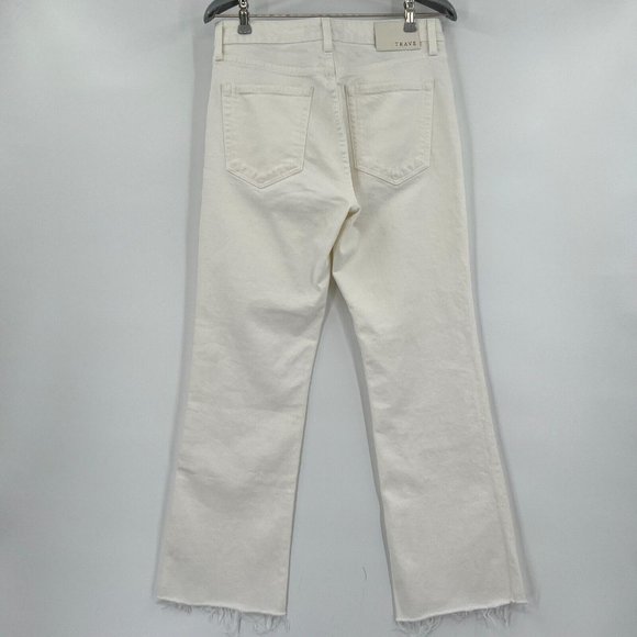 TRAVE Women's Colette Kick Flare Jeans in White Denim with Raw Hem sz 30 NWT - Picture 5 of 8